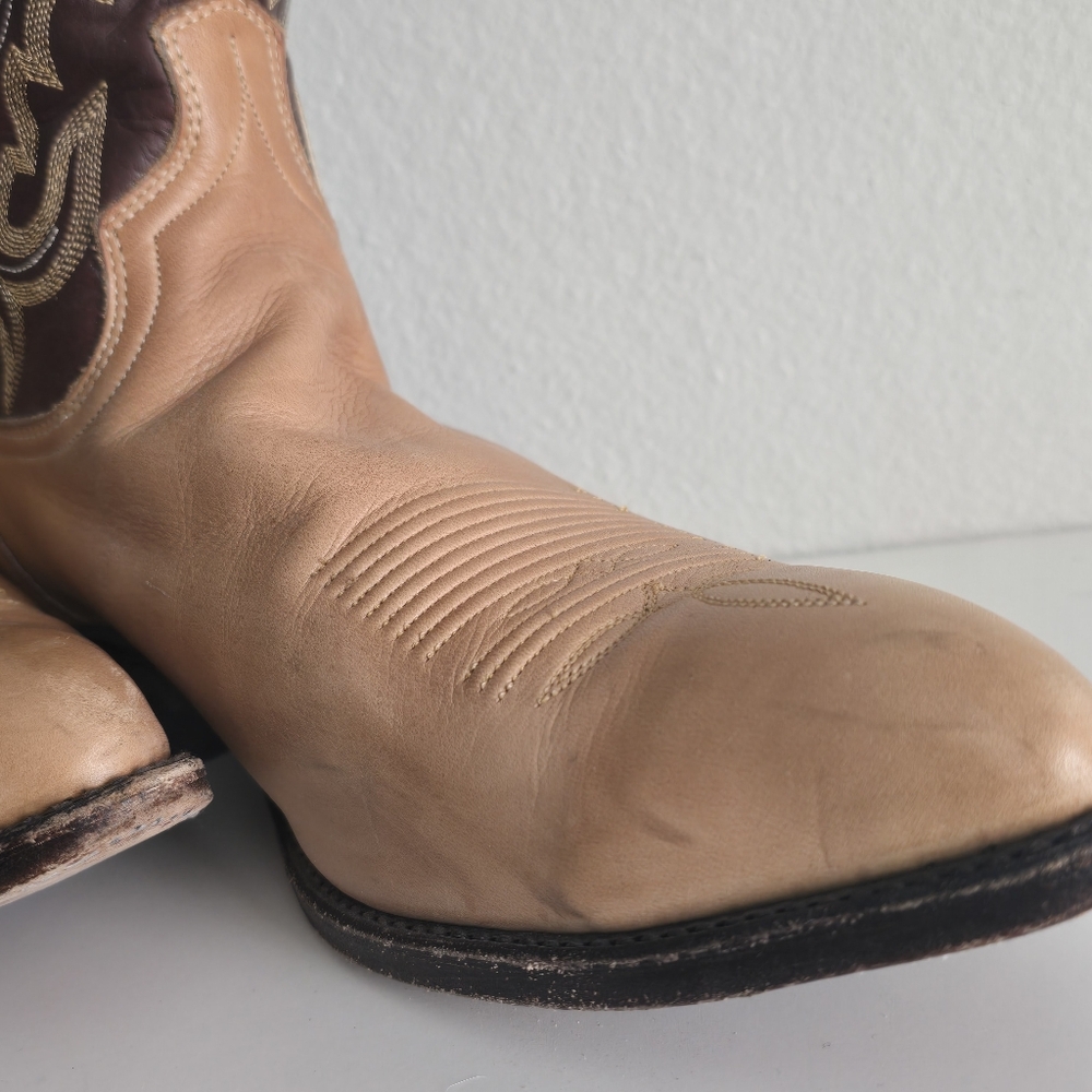 DAN POST Soft Leather Cowboy Boots Tan Men's 13 - Picture 8 of 13
